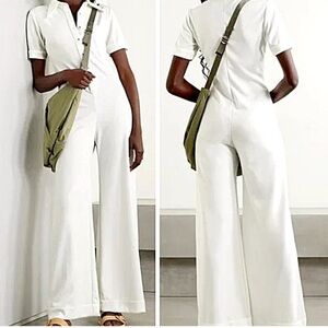NWT Suzie Kondi White Knit Short Sleeve Wide
Leg Flare One Piece Jumpsuit XS
